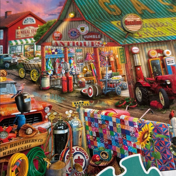 Antique Market Country Life 1000 Piece Jigsaw Puzzle Buffalo - Picture 6 of 13